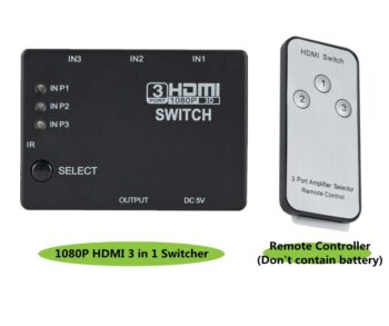 HUB HDMI SWITCH 3 PORTAS CONTROLE FULL HD