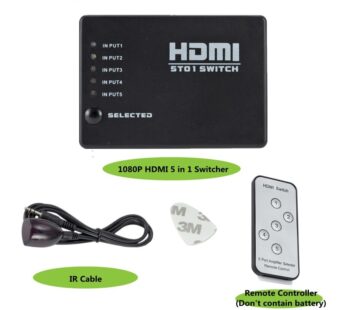 HUB HDMI SWITCH 5 PORTAS CONTROLE FULL HD