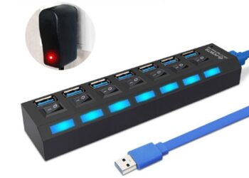 HUB USB 3.0 7 PORT COM FONTE com fonte CHAVE